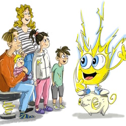 Illustration Familie und Eddie
