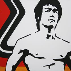 bruce lee, acryl auf canvas, 150 × 120