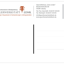 Werbepostkarten Design „Rückseite“ . Gürtlerwerkstatt Lenk