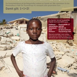 ThyssenKrupp: Plakat Spendenaktion für Haiti
