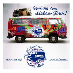 Smint Anzeige zur Promo-Tour „Love Bus“