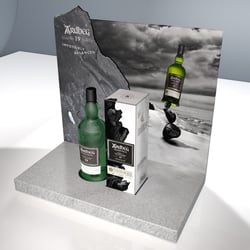 Design und Illustration Ardbeg Whiskey Thekendisplay