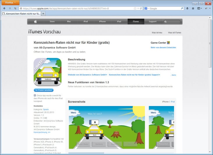 App | Kennzeichenraten
