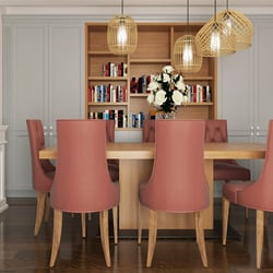 Dining room with a  touch of pink