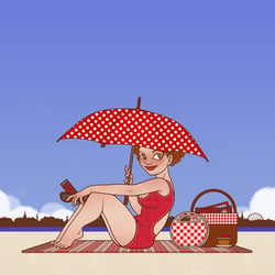 Lola am Strand