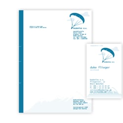 Die Visitenkarte und der Briefpapier.