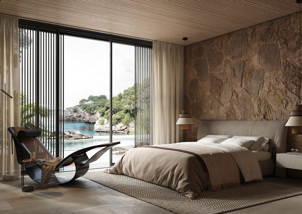 Innenvisualisierung Meeblick Villa Mallorca