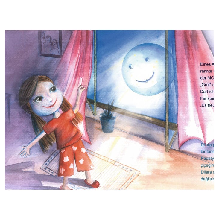 Entwurf für das Kinderbuch Dilara und der Mond