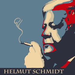 Elder Statesman with cigarette. Helmut Schmidt