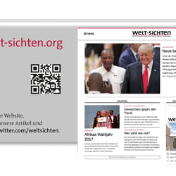 anzeige für die web-seite des magazins welt-sichten
