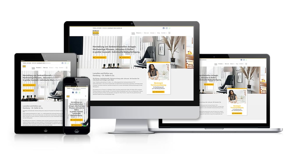 Webdesign Wordpress und Onlineshop – Dr. Haller Senkrechtlamellen