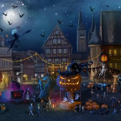 Wimmelbuch Halloween in Quedlinburg Abschnitt