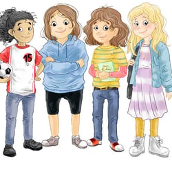 Freundinnen Illustration Mädchen Clique