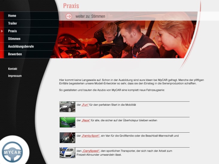 „MyCar“ IHK-Prüfungsaufgabe (Mediendesign)