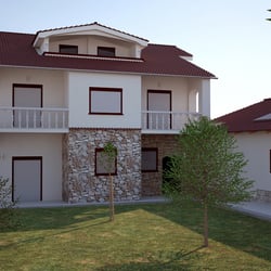 Wohnhaus in der Rückansicht
