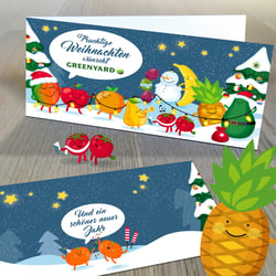 Weihnachtsillustration // Design auf Klappkarte Din lang