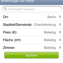 Filterseite (nach drücken von „Suche weiter verfeinern“)