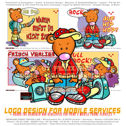 Bobbo der Bär/Bobbo The Bear Postkarten Designs