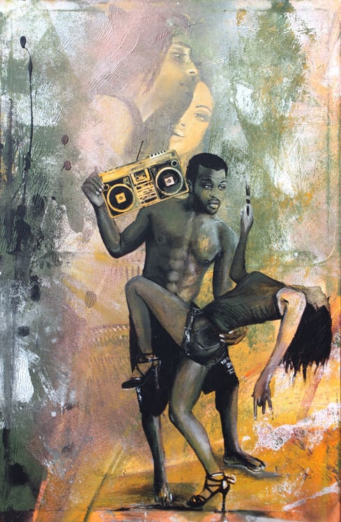 R&B, 75×115cm, Mischtechnik auf Leinwand