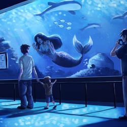 „Look dad! It’s a mermaid!“