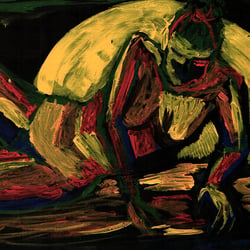 Aktbild – Acryl auf schwarzer Pappe