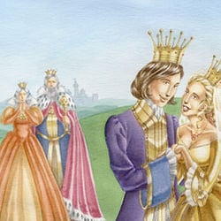 Prinzessin auf der Erbse, Seite 10 | Bilderbuchillustration | Aquarell