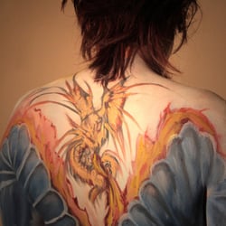 „Drachenkriegerin“ Bodypainting für Fotoshooting