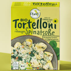 Planet V – Bio Tortelloni Spinat – Verpackungsdesign