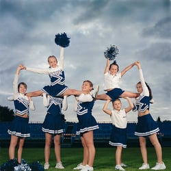 Peewee Angels, die Kindergruppe der Blue Angels, Cheerleader des Hamburger Footballclubs Blue Devils