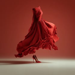 Red Couture Motion – AI Fashion Concept