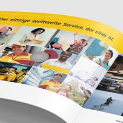 DHL | Broschüre mit Stanze zum Thema Weltweit