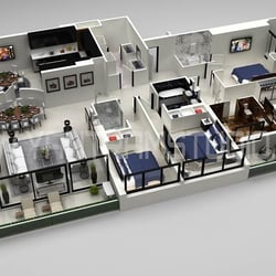 Wohn 3D Grundriss