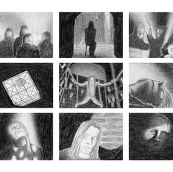 Storyboard-Scribbles für einen experimentellen Kurzfilm