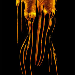 Aktfotografie-Kunstwerk „In Gold gegossene Schönheit“ echte Farbe