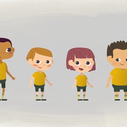 Characters line up