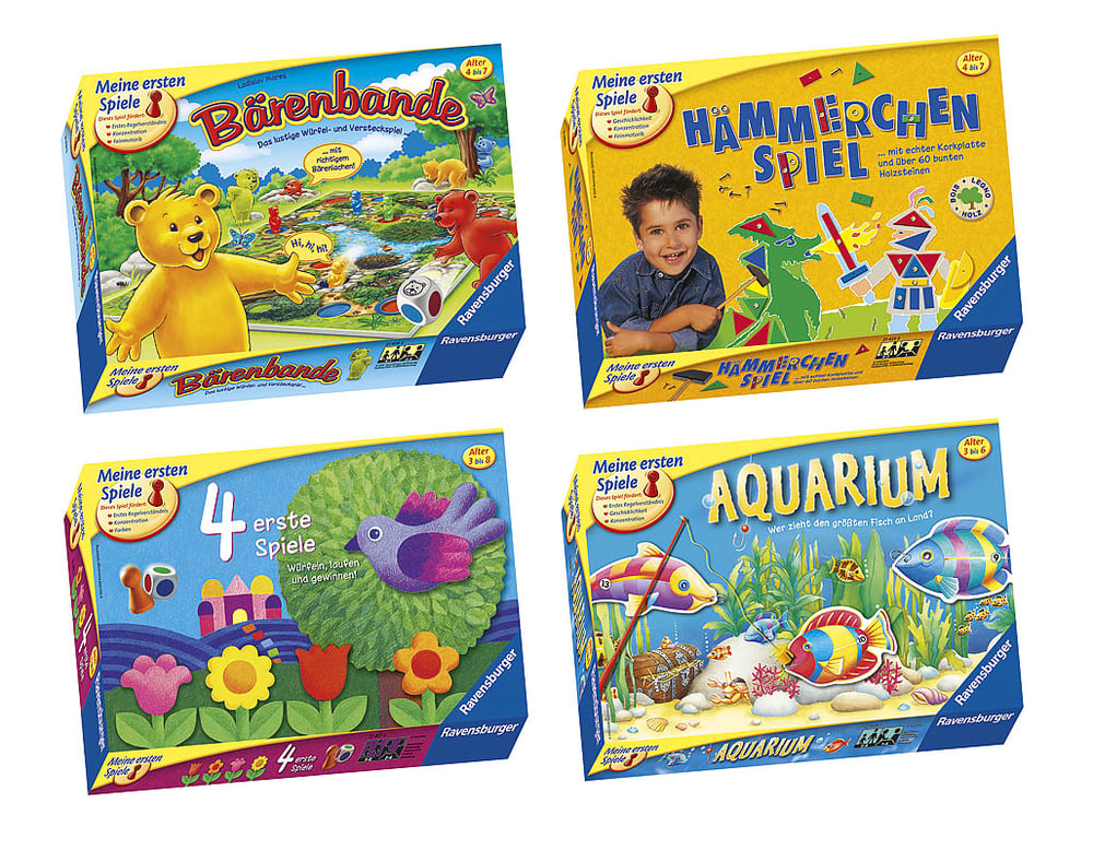 Seriendesign und Redesign für Spielkartonagen