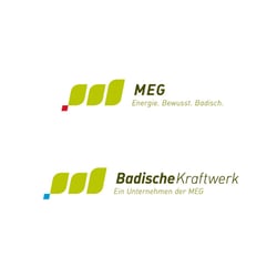 Logoredesign: MEG – Mittelbadische Energiegenossenschaft + Badische Kraftwerk