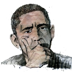 Illustration für Kleinert Illustratoren, München: Barack Obama.
