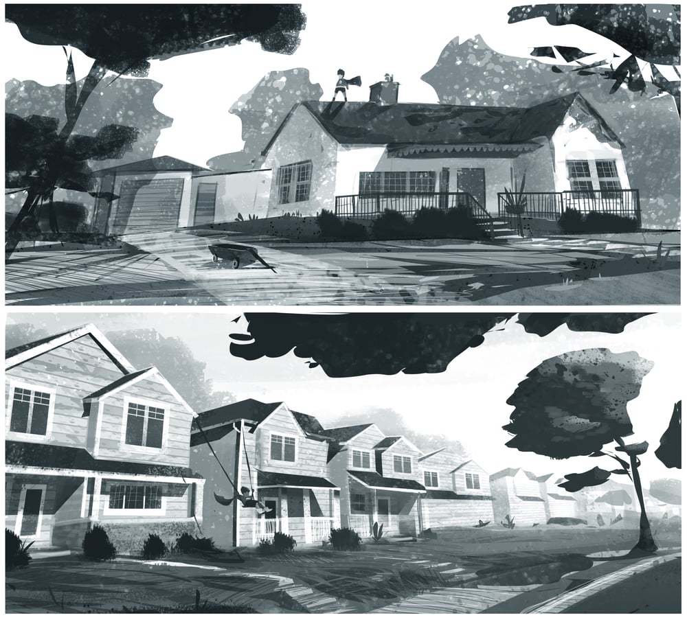 thumbnails BW american subburb