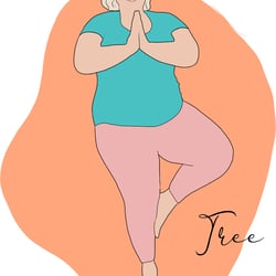 yoga illustration tree woman