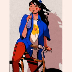 Charakter Illustration // „Girl On Bike“