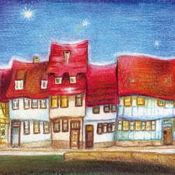 „Word“ Buntstift auf Aquarellkarton