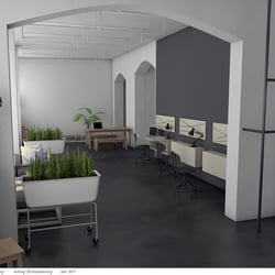 Innenraumvisualisierung für Basislager, Leipzig