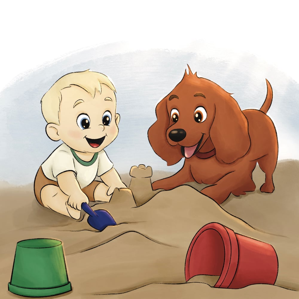 Eddy und Nala im Sandkasten