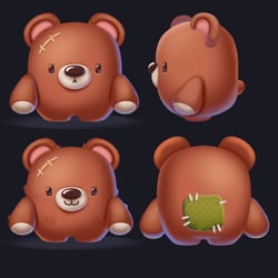 Little bear character from the onsen game Idea I rendered