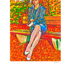 Frau Nolde  Modefografie überarbeitet im Stil von Nolde