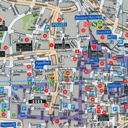 Piktogramme der kölner Sehenswürdigkeiten für den Stadtplan