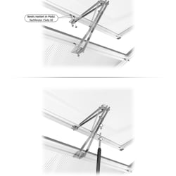 Einbau und Verschraubung des automatischen Fensterhebers zur späteren Lüftungsfunktion.