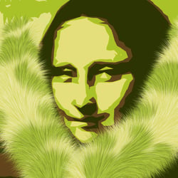 Mona Lisa grüner Pelz