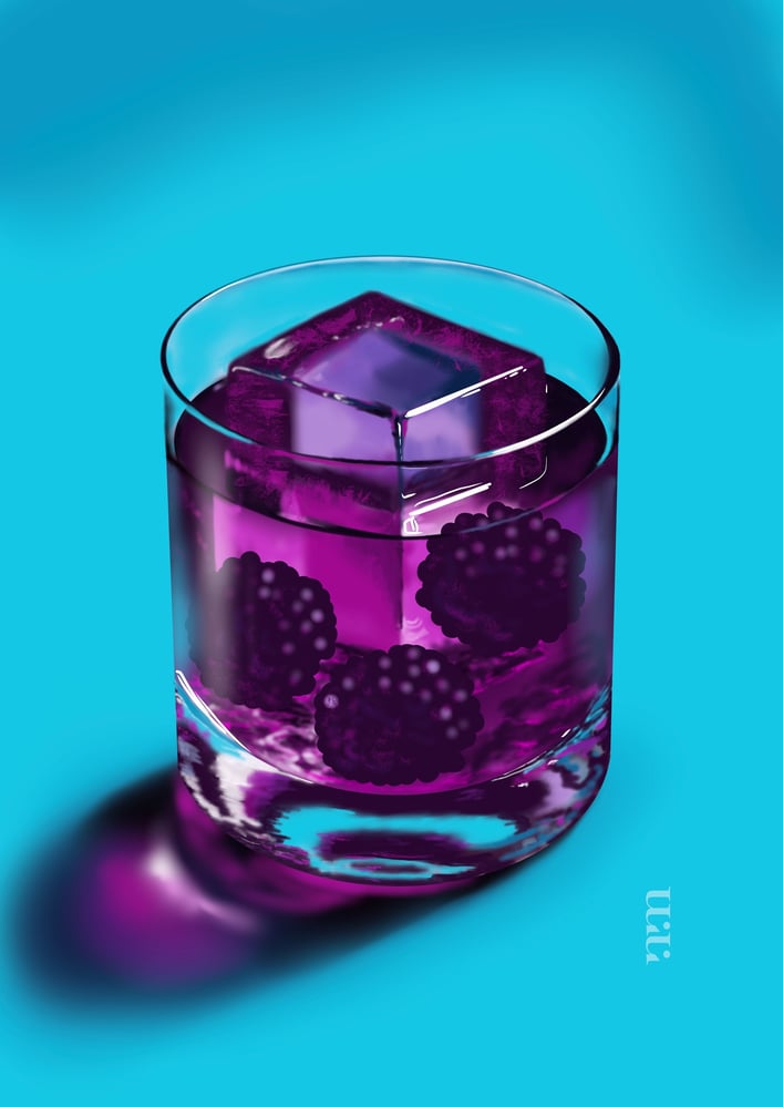 Brombeer Drink – Digitale Getränkeillustration